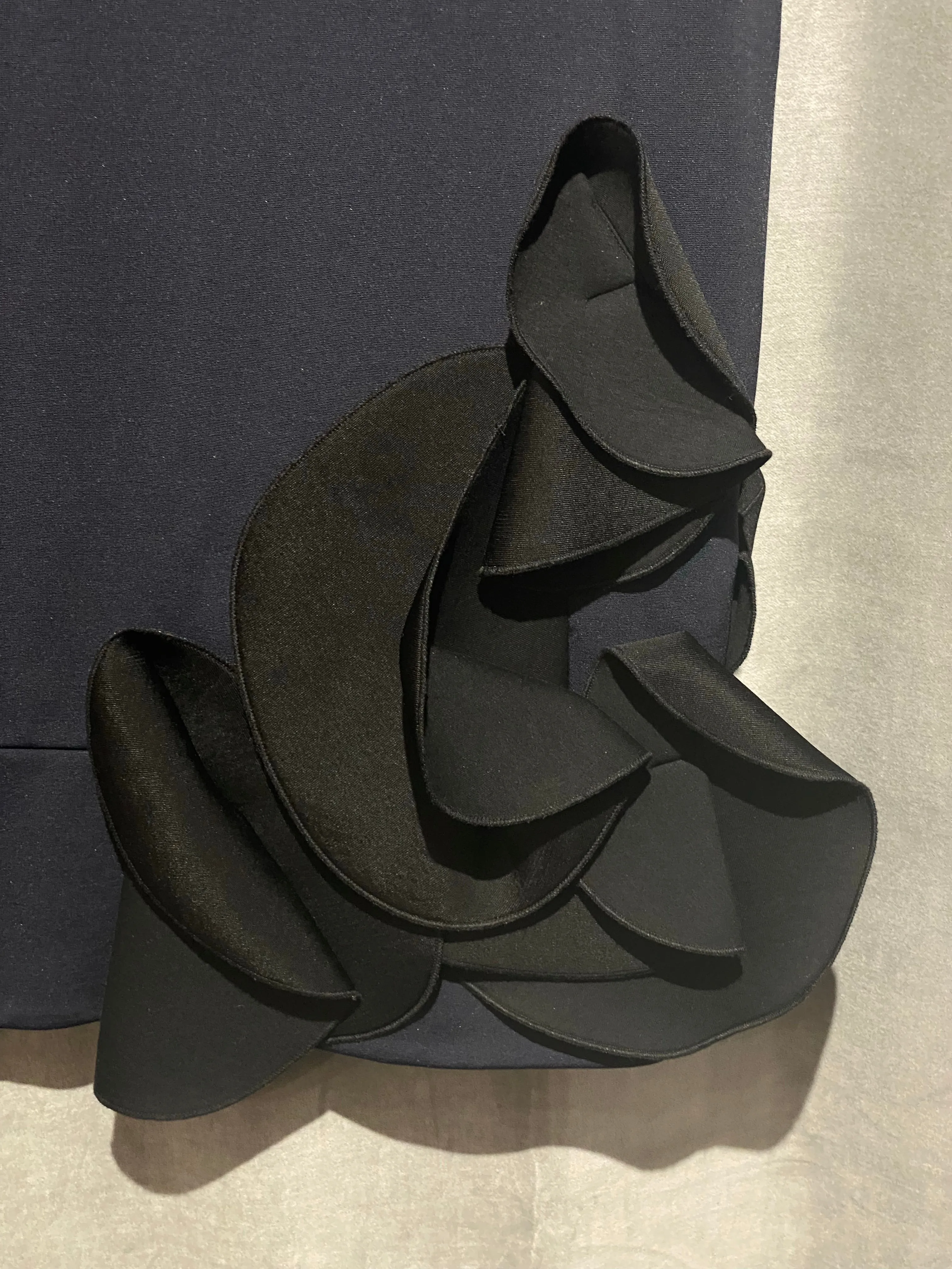 COS Navy Short Sleeve A Line Shift Dress with Black Applique